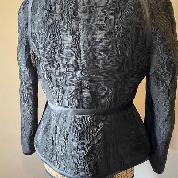 Badgley Mischka  Black Silk Silk Blend Jacket with Gorgeous Detail - Picture 5 of 12